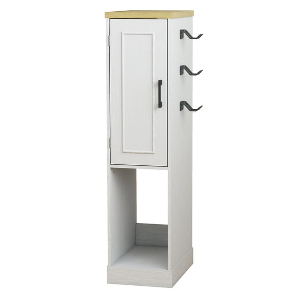 CQSXDA 44.49 Inch Slim AV Media Stand In Antique White With 2 Drawers And 3 Hooks For PS5 And Xbox Storage