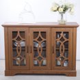 thumbnail image 1 of CQSXDA 48.66 Inch Modern Sideboard Featuring Adjustable Shelf & 3 Tempered Glass Doors - MDF Buffet Cabinet For Home, Dark Oak, 1 of 15