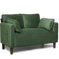 thumbnail image 1 of CQSXDA 48 Inch Soft Loveseat Couch Featuring Cushions And Storage Pocket, For Home & Office Spaces, Dark Green, 1 of 15