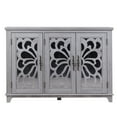 thumbnail image 1 of CQSXDA 49.33" x 15.55" Sideboard Buffet Cabinet 3 Mirrored Doors And Adjustable Shelves For Dining And Bedroom Storage, Light Gray, 1 of 17