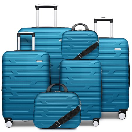 CQSXDA 6 Piece Expandable Hardside Luggage Set with TSA Lock and Double Spinner Wheels in Vibrant Colours
