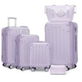 thumbnail image 1 of CQSXDA 6-Piece Hardshell Luggage Set with TSA Lock, Expandable Suitcase & Weekender Bag, Spinner Wheels，Lavender, 1 of 5