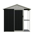 thumbnail image 1 of CQSXDA 6 x 4 FT Metal Outdoor Storage Shed with Shelves and Rack for Lawn and Bike Storage in Your Backyard, 1 of 8