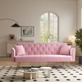thumbnail image 1 of CQSXDA 72 Inch Foldable Sleeper Sofa In Beige Velvet Material For Small Living Rooms And Bedrooms，Pink, 1 of 7