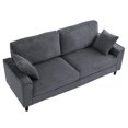 thumbnail image 1 of CQSXDA 81.8 Inch 2-Seater Corduroy Loveseat Sofa with Iron and Wood Frame, Square Armrests for Living Room or Apartment, Gray, 1 of 9