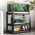 thumbnail image 1 of CQSXDA Adjustable 3-Tier Metal Fish Tank Stand For 20-30 Gallon Saline Or Freshwater Aquariums, 34"W x 18"D x 31"H For Home Office, Black, 1 of 9