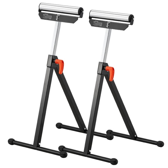 CQSXDA Adjustable Folding Woodworking Roller Stands Set of 2 Max Load 135 lb Height 26.8 to 42.5 Inches for Professionals
