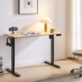 thumbnail image 1 of CQSXDA Adjustable Height Electric Standing Desk With Mahogany Top 24x48 Inches For Comfortable Home Office Workstation，Amber+Graphite,Natural Wood, 1 of 14