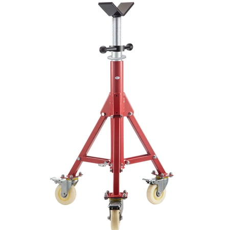CQSXDA Adjustable Pipe Stand with Casters in Steel, Folding Portable Design for 1/8 to 12 Inch Pipes, 882 LB Capacity