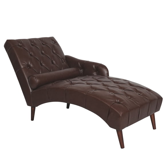 CQSXDA Chaise Lounge Arm Chair With Pillow Upholstered Soft Chair For Living Room Or Bedroom Use, Dark Brown