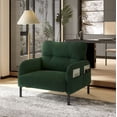 thumbnail image 1 of CQSXDA Comfortable Monochrome Wide Seat Chair in United We Win Corduroy Fabric for Living Rooms and Bedrooms，Emerald, 1 of 11