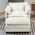 thumbnail image 1 of CQSXDA Compact Boucle Sofa Bed with Wider Seat and Thick Armrests for Bedroom and Living Room, Beige, 1 of 16
