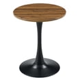 thumbnail image 1 of CQSXDA Compact Round Table, 23.6 Inch Metal Pedestal Dining Table for Small Areas and Cafes With Modern Style, Walnut, 1 of 11