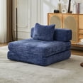 thumbnail image 1 of CQSXDA Compression Floor Sofa Bed in Soft Chenille Fabric, No Assembly Required, Perfect for Bedrooms，Dark Blue, 1 of 9