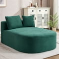 thumbnail image 1 of CQSXDA Convertible Corduroy Chaise Lounge Chair with Two Pillows 67.5'' Sofa Bed No Assembly Required for Home, Green, 1 of 11