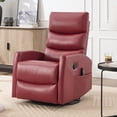 thumbnail image 1 of CQSXDA Cozy Heat Massage Manual Recliner Chair with Rocker and Swivel in Elegant Fabric Ideal for Your Living Room Comfort，Red, 1 of 14
