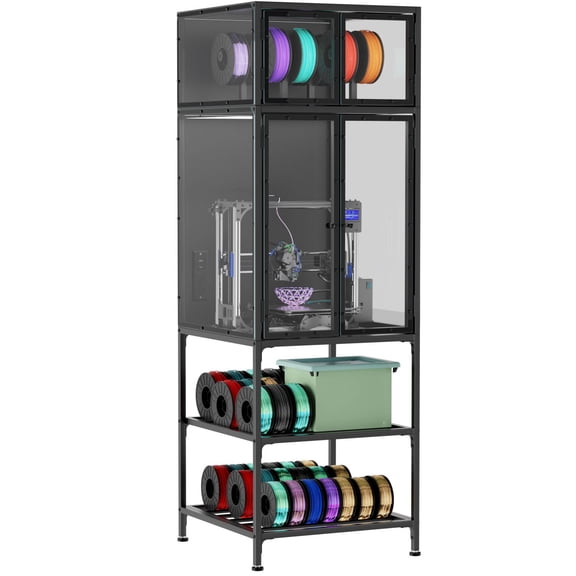 CQSXDA Dust-Proof 3D Printer Cabinet With T-Shaped Filament Bar And Double Layer Storage For Studio Organization Solutions