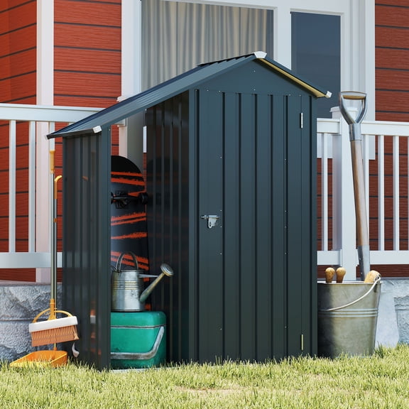 CQSXDA Easy to Assemble Waterproof Design Small Metal Compact Garden Shed Quality Galvanized Iron Material with Reasonable Internal Space