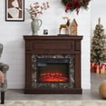 thumbnail image 1 of CQSXDA Electric Fireplace with Mantel Surround, 23 Inch Insert, Adjustable Flame Feature, Remote Control, Home Heating Solution，Cherry, 1 of 10