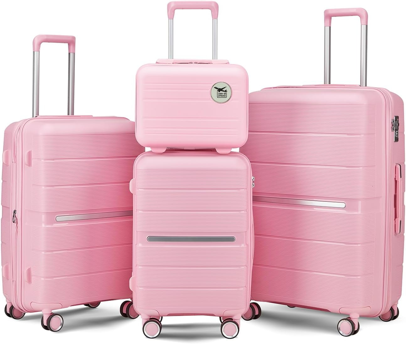 CQSXDA Expandable Luggage 4 Piece Set, Carry on Suitcase Hardshell