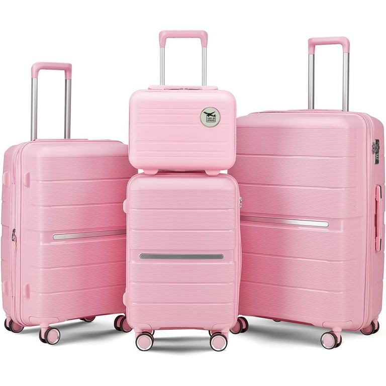 4-Piece Hardside Luggage Set With Spinner Wheels & TSA Lock - Expandable, Lightweight PP Shell
