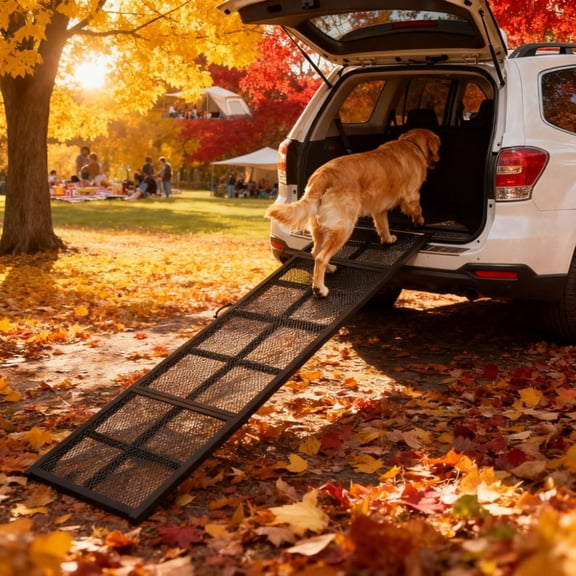 CQSXDA Extra Long Folding Pet Ramp Portable Dog Car Ramp Durable And Sturdy Design For Large Breeds