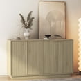 thumbnail image 1 of CQSXDA Fluted Modern Buffet Cabinet in Wood, Sideboard with Adjustable Shelves for Storage, Wood, 1 of 6