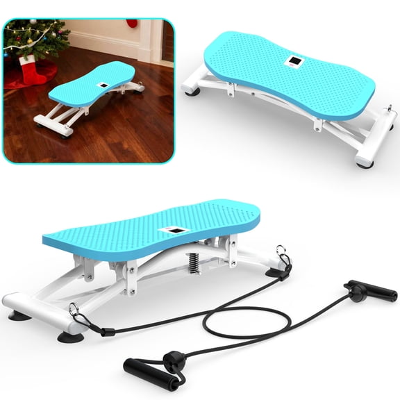 CQSXDA Full-Body Cardio Ski Simulator Blue Home Gym Equipment with Resistance Bands