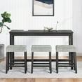 thumbnail image 1 of CQSXDA Functional Bar Table Set with Power Outlet, 4 Piece Industrial Dining Set for Living Room, Dining Room, and More, 1 of 13