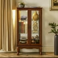 thumbnail image 1 of CQSXDA Glass Curio Cabinet Display Cabinet with Adjustable Shelves, Mirrored Back Panel, 1 of 9