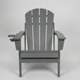 thumbnail image 1 of CQSXDA HDPE Folding Adirondack Chair With Dual Cup Holder - Composite Design In A Natural Wood Texture - Outdoor Furniture Comfort，Gray, 1 of 12