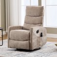 thumbnail image 1 of CQSXDA Heat Massage Manual Recliner Chair in Comfortable Fabric with Rocker and Swivel Features for Living Room Relaxation，khaki, 1 of 14