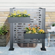 CQSXDA Heavy-Duty 3ftx3ft Air Conditioner Fence in Black, Metal Cover for Outdoor Unit Privacy and Aesthetics