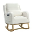 thumbnail image 1 of CQSXDA High Backrest Lounge Rocking Chair In Modern Design With Two Side Pockets For Storage, Ivory, 1 of 17