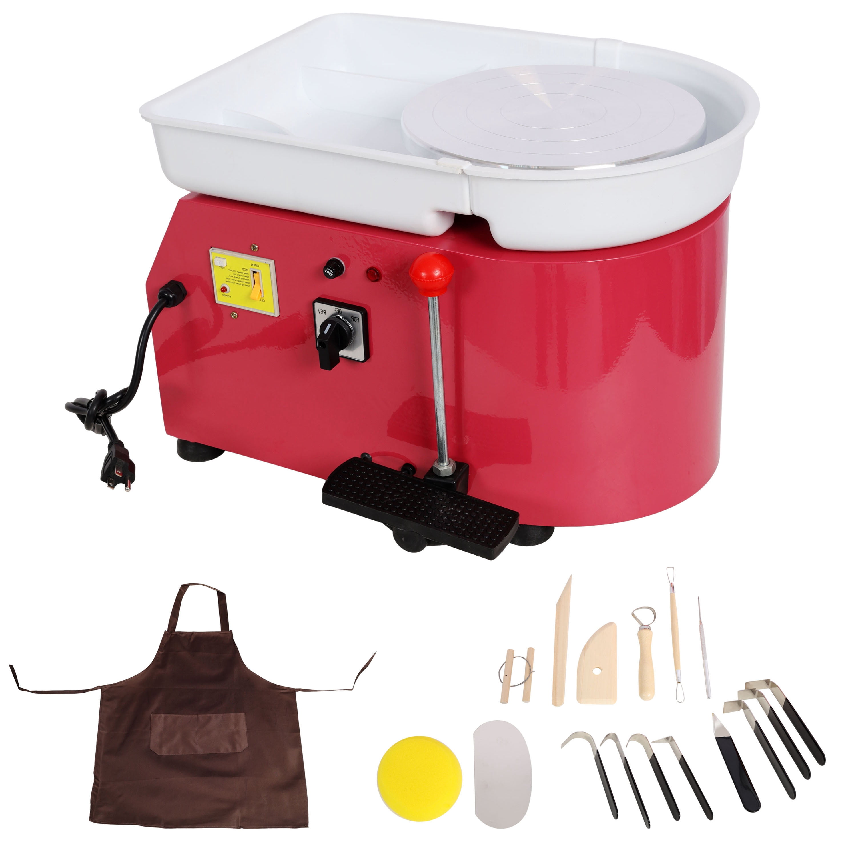 CQSXDA High-Performance 10 Inch Pottery Wheel in Pink,with Foot Pedal and Detachable Basin, Adjustable Speed and Complete DIY Tools for Beginners and Adults