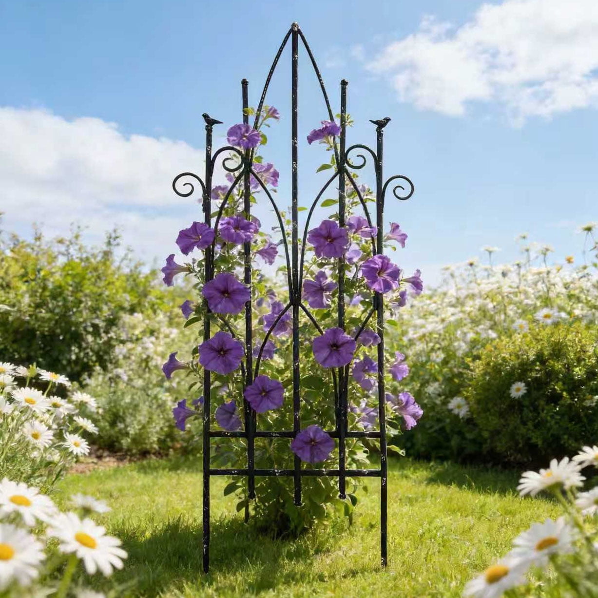 CQSXDA Iron Garden Fence with Vintage Finish 19.69 Inch x 67.72 Inch Decorative Panels for Outdoor Pathway Protection