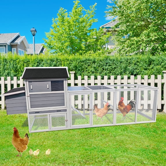 CQSXDA Large Wooden Chicken Coop With Run And Nesting Box, Spacious Outdoor Hen House And Rabbit Hutch For Poultry
