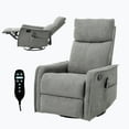 thumbnail image 1 of CQSXDA Living Room Heat Massage Recliner Chair in Light Fabric Featuring Rocker and Swivel Design, 1 of 17