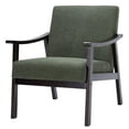 thumbnail image 1 of CQSXDA Medieval-Inspired Modern Armchair  with High Back and Solid Wood Legs for Living Room or Bedroom, Antique Green, 1 of 19