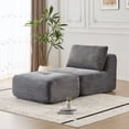 thumbnail image 1 of CQSXDA Memory Foam Compressed Sofa In Corduroy Fabric With Movable Ottoman For Living Room And Pet-Friendly Design，Grey, 1 of 8