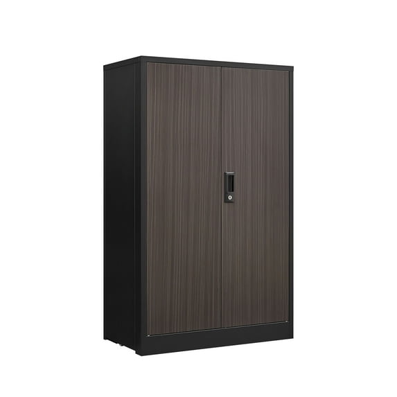 CQSXDA Metal Storage Cabinet With Locking Doors And Adjustable Shelf, Folding Filing Locker For Home Office And Garage, Black