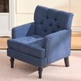 thumbnail image 1 of CQSXDA Mid Century Modern Accent Chair with Studded Details and  Corduroy for Living Room Decor, Blue, 1 of 9