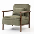 thumbnail image 1 of CQSXDA Mid Century Modern Accent Storage Chair Upholstered Fabric with Waist Cushion for Living Room or Bedroom, Antique Green, 1 of 11