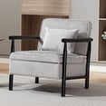 thumbnail image 1 of CQSXDA Mid Century Modern Accent Storage Chair Upholstered Fabric with Waist Cushion for Living Room or Bedroom, Antique Grey, 1 of 11
