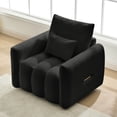 thumbnail image 1 of CQSXDA Modern 35 Inch Teddy Fabric Sofa With Plush Upholstered Pillow For Apartment Living Room Office, Black, 1 of 7