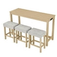 thumbnail image 1 of CQSXDA Modern 4 Piece Bar Table and Chair Set with Power Outlet Including 59 Inch Table and 3 Stools for Versatile Use, Light Oak, 1 of 15