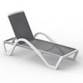 thumbnail image 1 of CQSXDA Modern Aluminum Pool Lounge Chair with Armrests Featuring Textilene Fabric 5 Positions Adjustable for Outdoor Use, Gray, 1 of 6