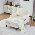 thumbnail image 1 of CQSXDA Modern Chaise Lounge Recliner In Chenille Fabric With Storage Pockets Ideal For Bedroom Living Room Use, 1 of 16