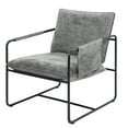 thumbnail image 1 of CQSXDA Modern Design Metal Frame Accent Chair with Upholstery, Reading Armchair for Living Room and Bedroom Use, Gray, 1 of 8