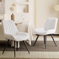 thumbnail image 1 of CQSXDA Modern Dining Chairs Set of 2, Fabric Upholstered Side Chairs with Thick Cushion & Metal Legs for Kitchen Dining Room, 1 of 8